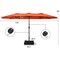 Costway 15 Ft Patio Double Sided Umbrella Outdoor Market Umbrella BeigeTanOrangeBurgundy